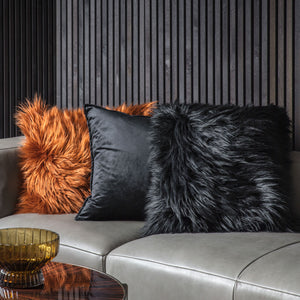 Black Henshaw Faux Fur Cushion