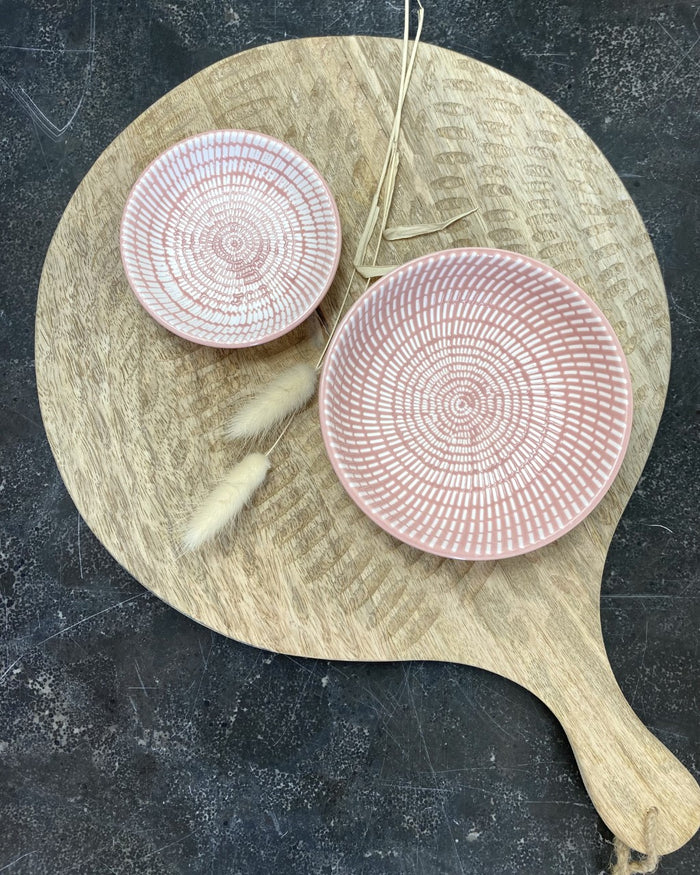 Set of 2 Pink and White Trinket Dishes